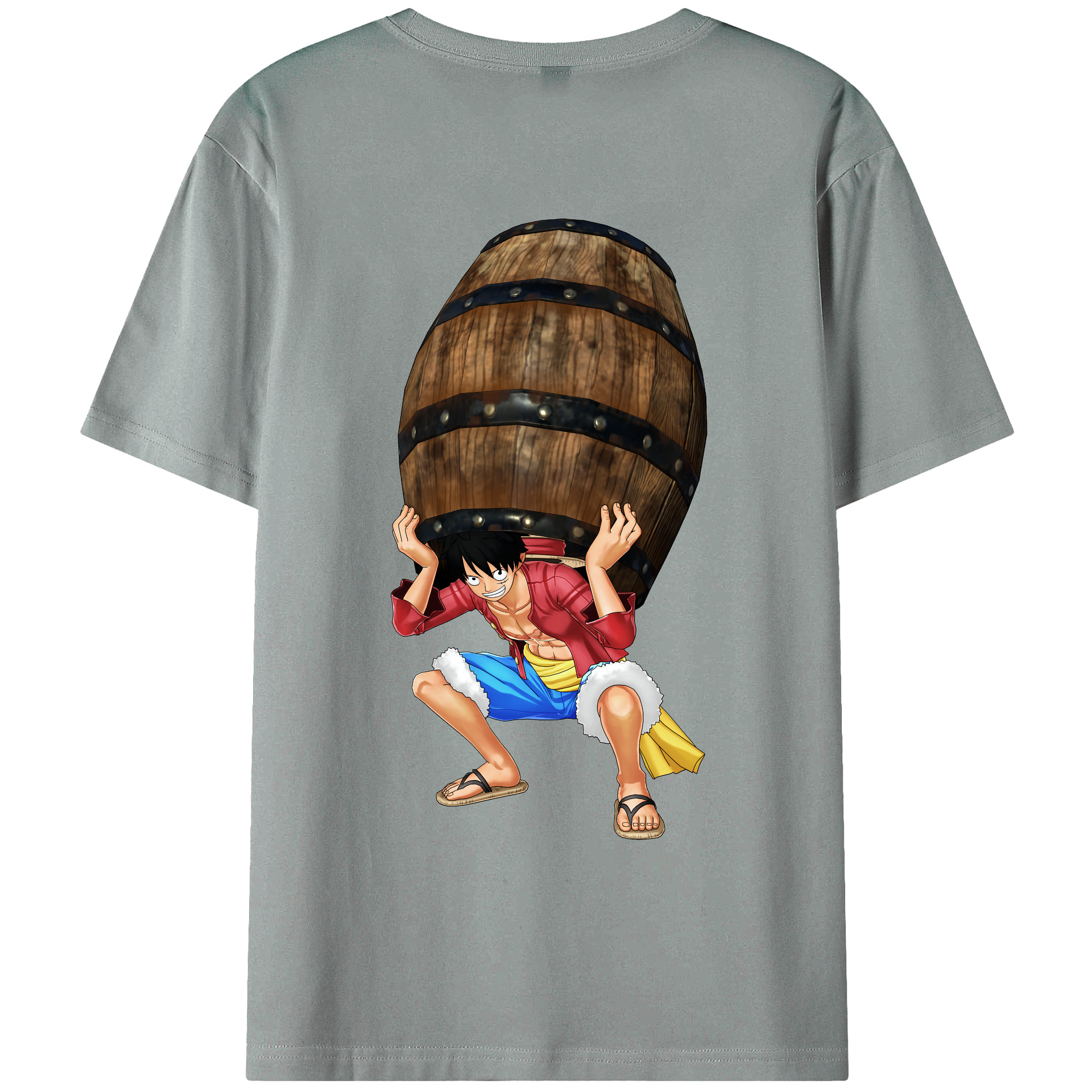 ワンピース モンキー・D・ルフィ ONE PIECE Monkey D. Luffy 綿100％ メンズ半袖Tシャツ（バックプリント） 通気性